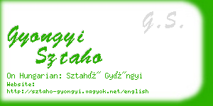 gyongyi sztaho business card